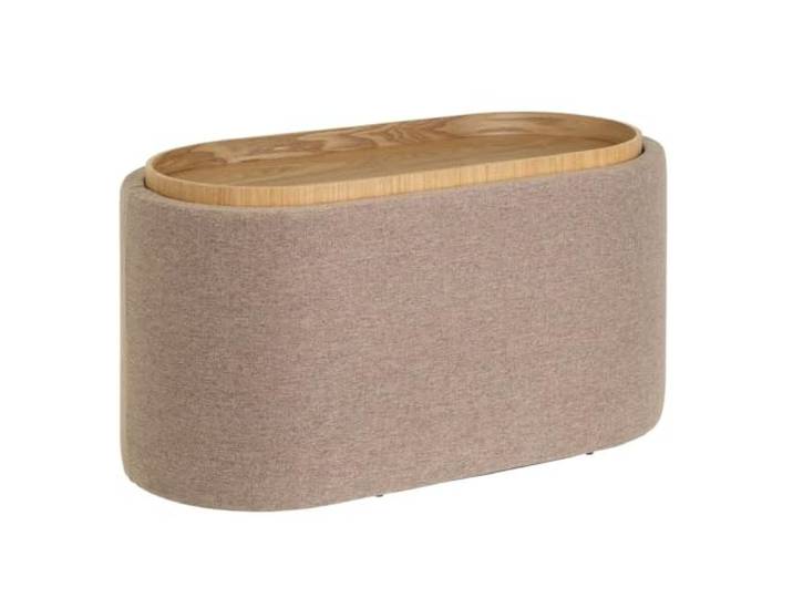 DRW Sitzsack Arcon aus Stoff und MDF in Beige