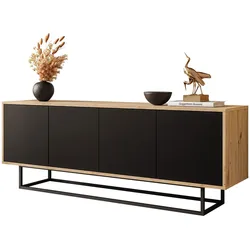 TV-SCHRANK SANAYI II Eiche Artisan/Schwarz auf Metallgestell