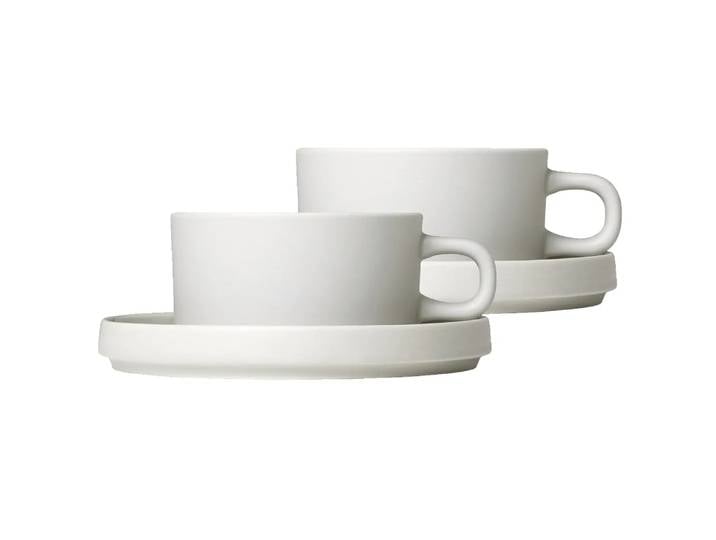blomus Tasse avec soucoupe Pilar lot de 2 Rayon de lune