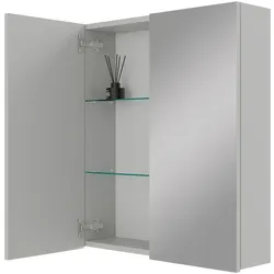 Planetmöbel Spiegelschrank ARIA 60 cm - Weiß-Grau - Ohne Leuchte