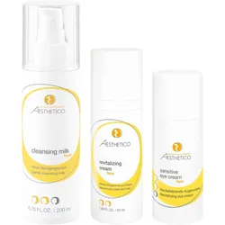 Aesthetico 3er Sparset Cleansing Milk 200 ml + Revitalizing Cream 50 ml + Sensitive Eye Cream 15 ml