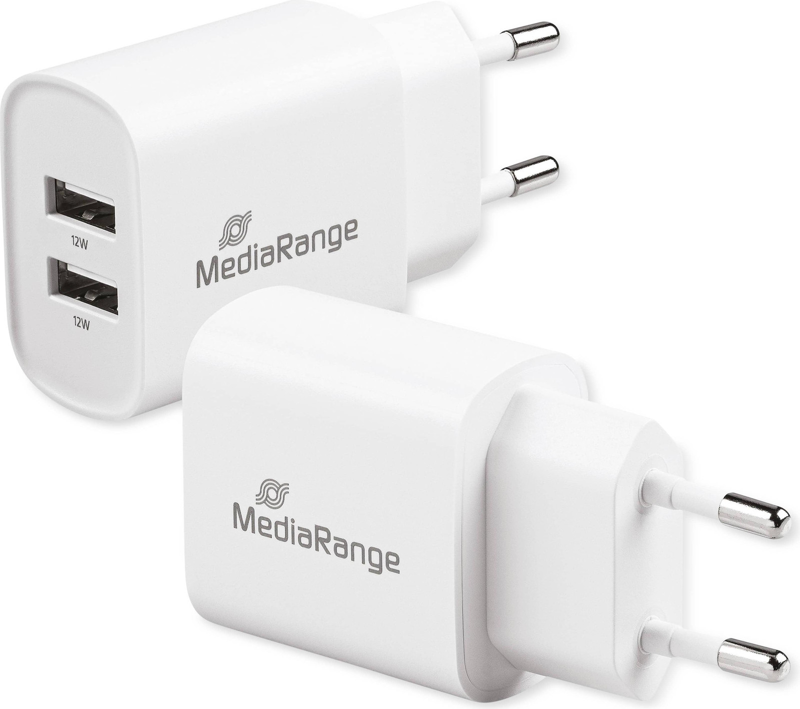 MediaRange MRMA114 oplader met 2x USB-A poorten, wit