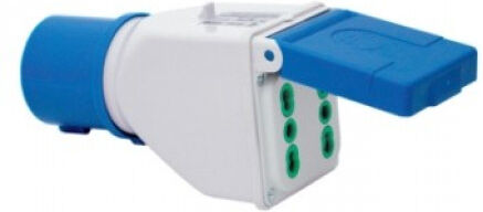 Fanton 73101 Adattatore Industriale Cee 16a A 2 Prese Bipasso Italiane 2p+t 16a Ip44