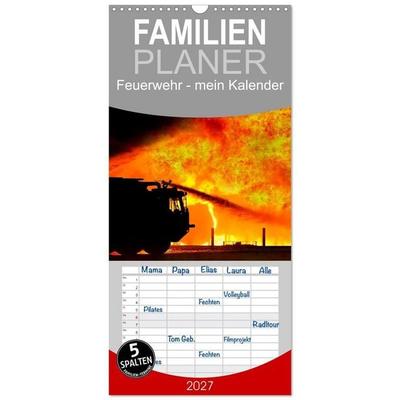 Familienplaner 2027 - Feuerwehr - mein Kalender mit 5 Spalten (Wandkalender, 21 x 45 cm) CALVENDO
