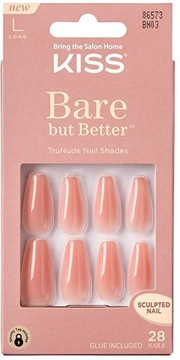 Kiss Bare But Better Nude Glow Long Coffin