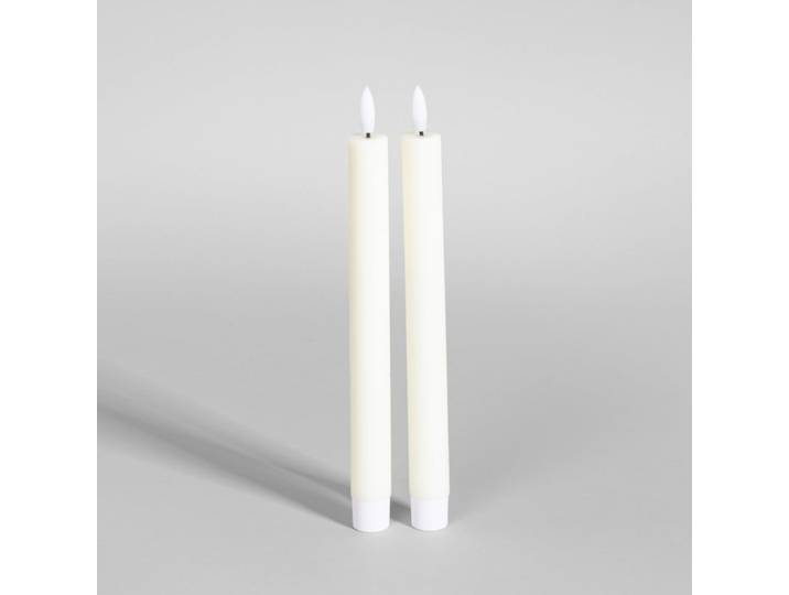 Lange LED-Kerzen aus weißem Wachs (x2)