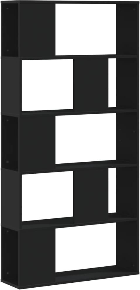 vidaXL Bibliothèque 5 niveaux noir 80,5x23,5x162,5 cm bois ingénierie