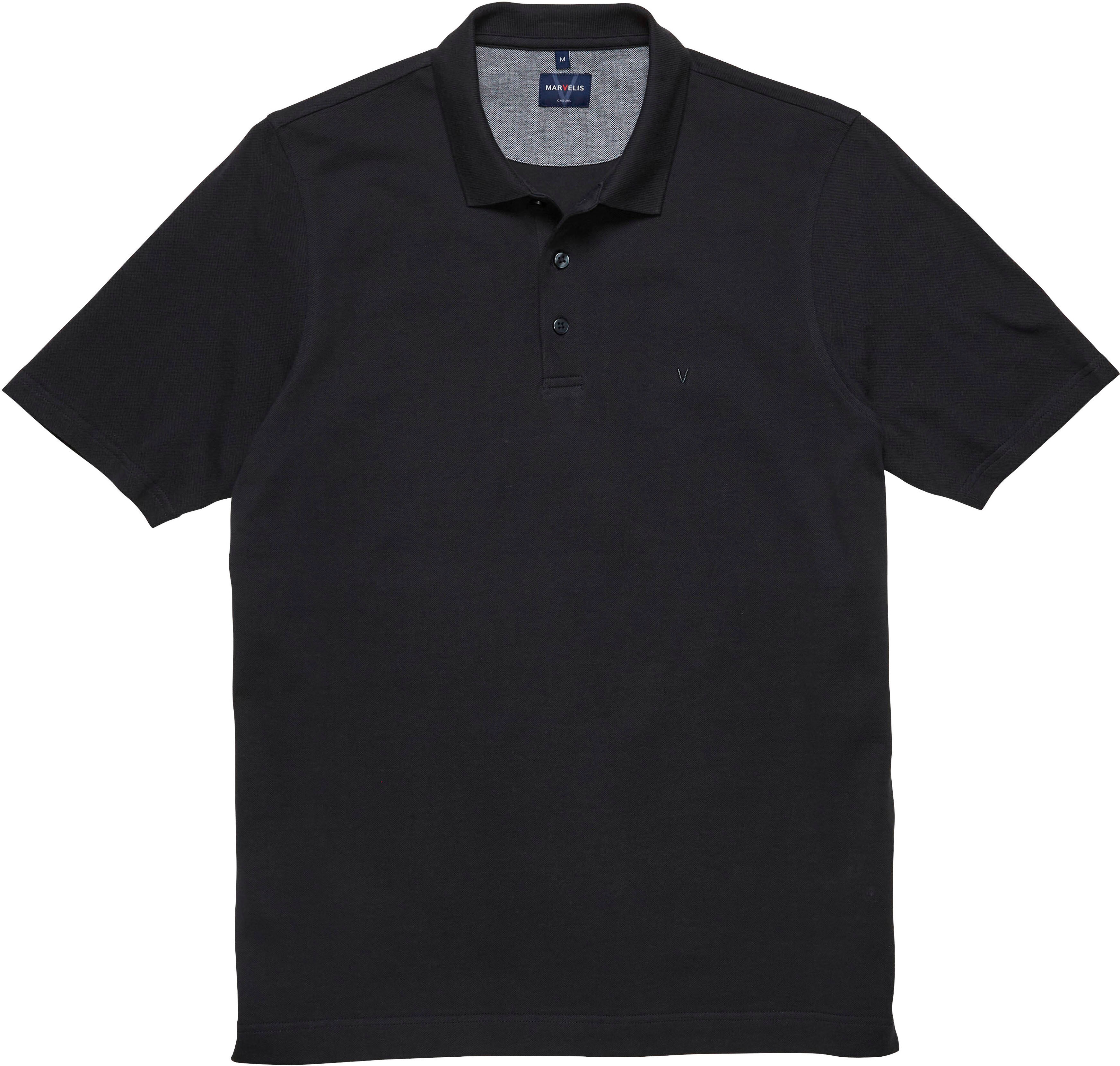 Poloshirt MARVELIS, Herren, Gr. 3XL, schwarz, Piqué, Obermaterial: 100% Baumwolle, normal normal, Shirts Poloshirt, Pique, normale Passform schwarz 3XL