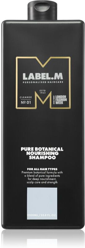 label.m Botanical Nourishing Shampoo shampoing nourrissant intense pour tous types de cheveux 1000 ml