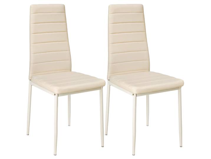 Lot de 2 chaises avec surpiqûre - beige