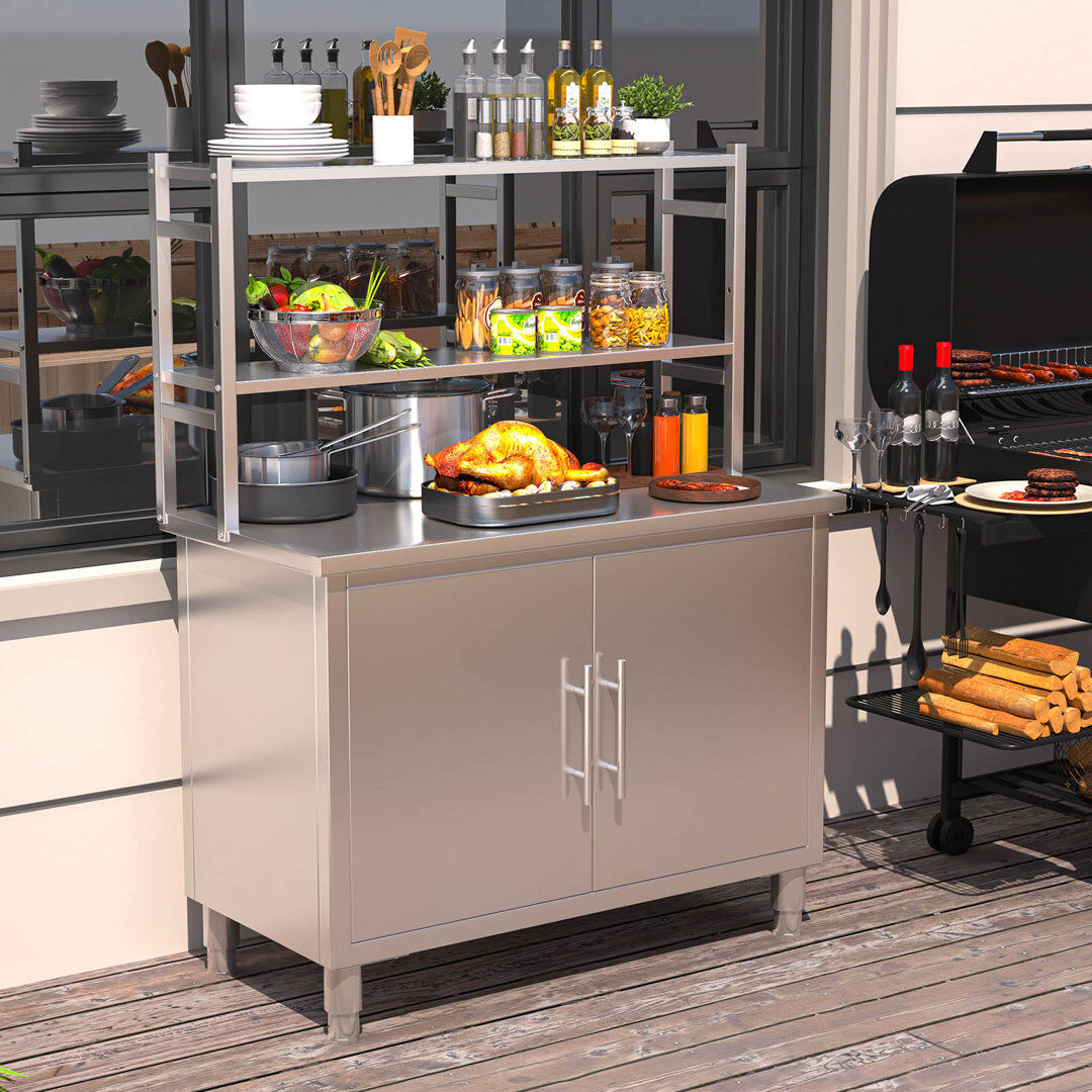 YODOLLA Stainless Steel Top Adjustable Workbench