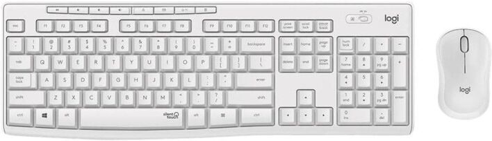Logitech Tastiera + Mouse MK295 Silent Touch, Bianco, Nuovo