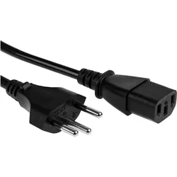 4x Furber C13 – T12 (3 m), Stromkabel, Schwarz