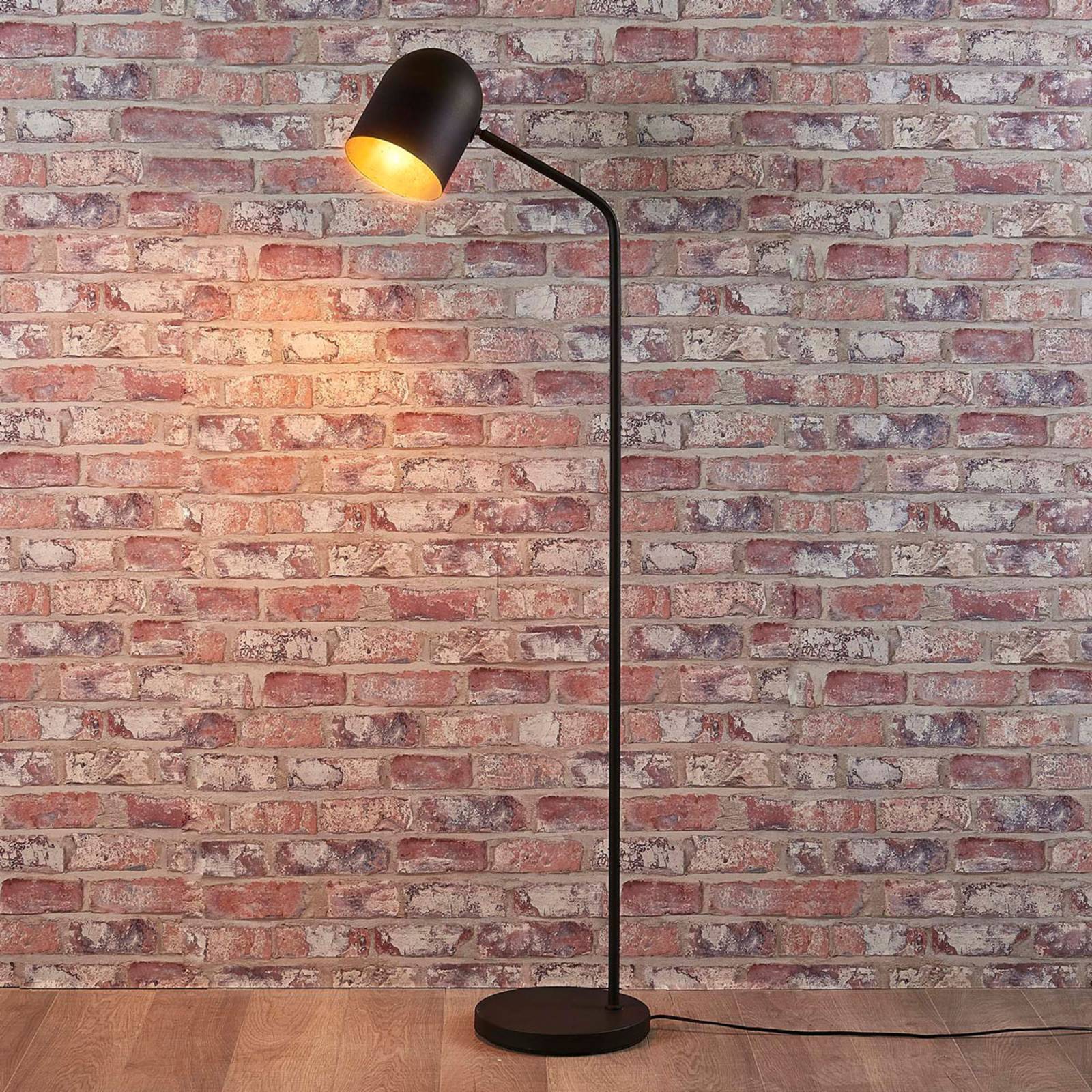 Lámpara de pie Morik Lindby, Negro, Salón / Comedor, Metal, Moderno, Lámpara de pie