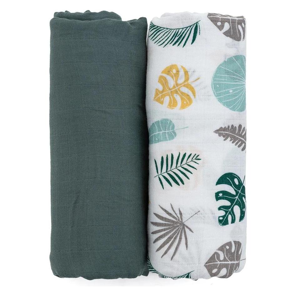 Petite&Mars Misty Cloth Diapers - Misty Green, 120 x 120 cm, 2 pcs (120 x 120 cm) (46053640)