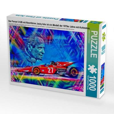 CALVENDO Puzzle Der Ferrari 312B mit Rennfahrer Jacky Ickx ist ein Modell der 1970er Jahre mit Kultstatus. | 1000 Teile Lege-Größe 64x48cm Foto-Puzzle