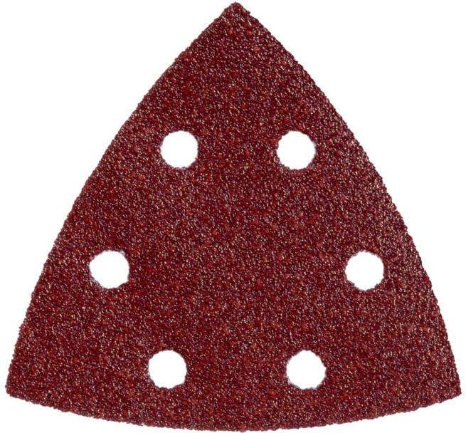 25 feuilles abrasives auto-agrippantes Metabo 93 x 93 mm, P 120, série « professional », pour bois et métal, pour ponceuse à patin triangulaire (624984000)