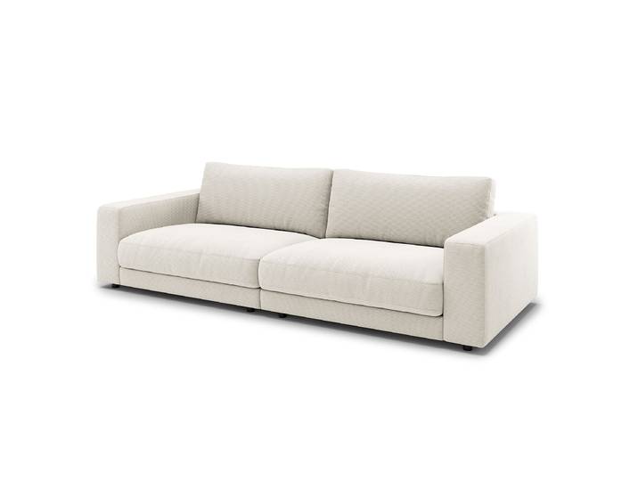 Big-Sofa Silber Feincordstoff Feena 290 x 86 x 127cm Modern Polyurethanschaum