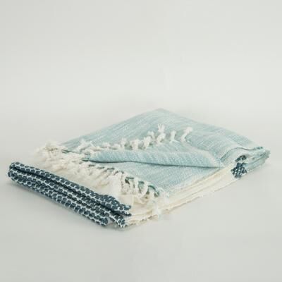 Rizzy Home Color Block with Stripes Woven Throw