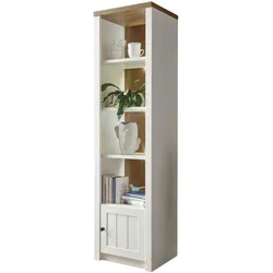 REGAL weiß Pinie, Eiche hell Landhaus, Standregal 50 x 198 cm