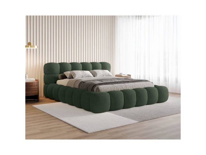 Chilly. Lit Clay 160x200 cm - Lit Coffre Rembourré - 2 Personnes - Revêtement Élégant Tissu Poso - Vert