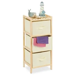 Relaxdays Badregal mit 3 Körben Beige,Hellbraun