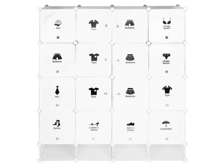 YIS Armoire de Chambre Penderie Portable Étagères de Rangement Avec Tige Suspendue - Blanc 147x 36x 165cm