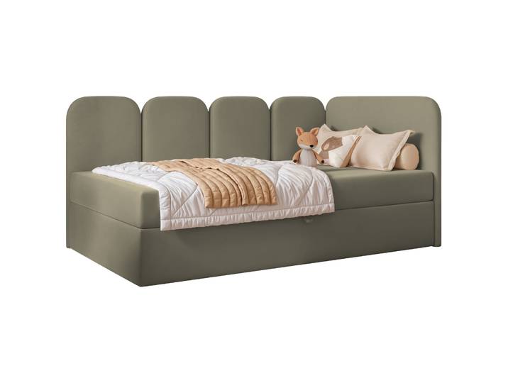 Jugendbett 90x200 cm Nubini rechtsseitig mit Stauraum,