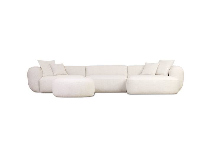 Großes, modular-eckiges Baomi-Sofa in L-Form mit Pouf,
