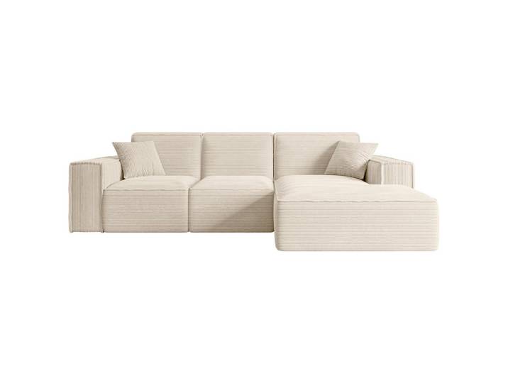 ECKSOFA Ottomane Rechts SERRA-L - 266x169x80 cm Beige Cord