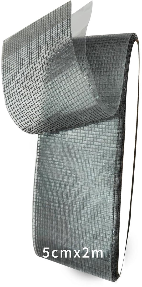 Ideaa Fly Screen Repair Kit - Zelfklevende vliegengordijn reparatietape - Grijs - 5 cm x 2 m