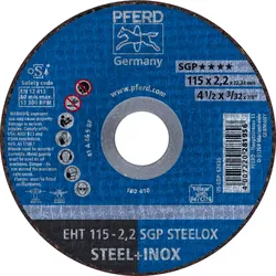 PFERD TOOLS Trennscheibe EHT gerade Speziallinie SGP STEELOX für Stahl/Edelstahl - 61330422