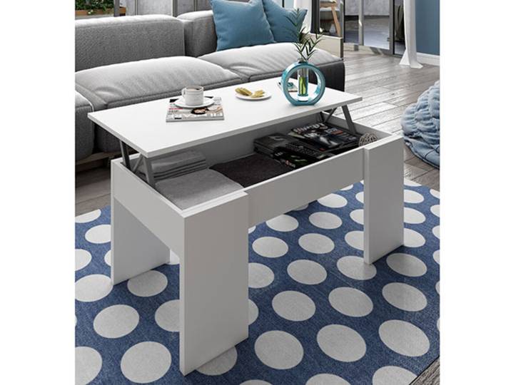 Table basse relevable Aura blanc Blanc Mat - Basika