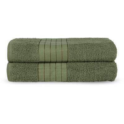Badetuch GOOD MORNING "Uni Towels", grün, B:70cm L:140cm, Frottier, Obermaterial: 100% Baumwolle, Handtücher, Badetuch, Baumwolle, Walkfrottee, Bordüre, 500 GSM, Einfarbig, ohne Aufhängung