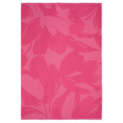 Plaid BIEDERLACK "Plaid Florascence", pink, B:130cm L:170cm, Baumwolle, Viskose, Wohndecken, sommerliches Plaid mit Fransen