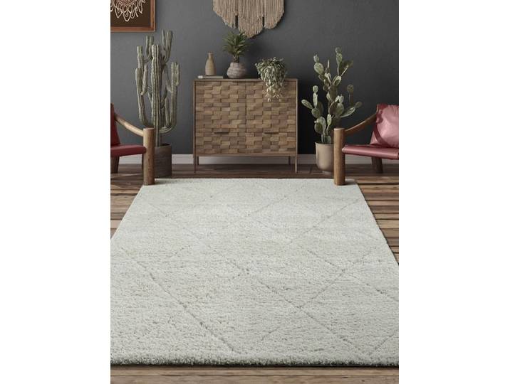 Tapis Shaggy - THE CARPET - Bahar - Doux - Insonorisé - Crème - 120x170 cm