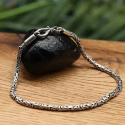 Drachensilber Armschmuck Königskette 2,5mm schlichter Verschluss 925 Silber 21cm - Silber