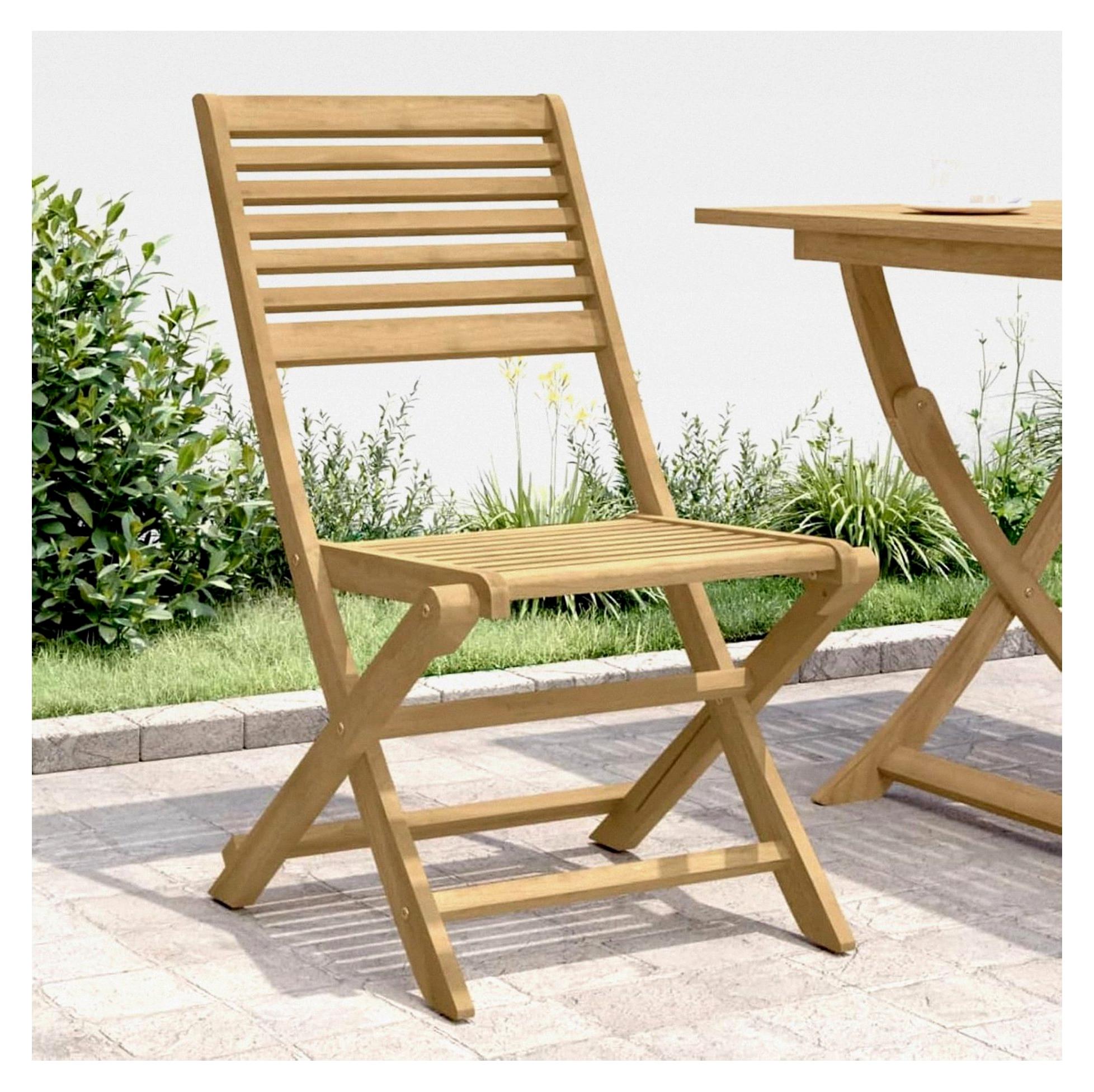 Gartenstühle 2 Stück Klappbare Gartenstühle Relaxsessel Outdoor 48,5x61,5x87 cm aus massivem Akazienholz