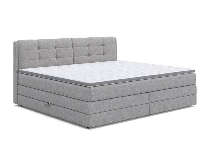Boxspringbett BOGOTA grau 180x200cm fest