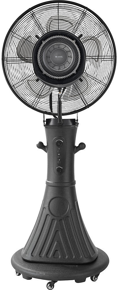 kaiserkraft Industrie Sprühnebel-Standventilator, HxBxT 1750 x 680 x 680 mm, schwarz