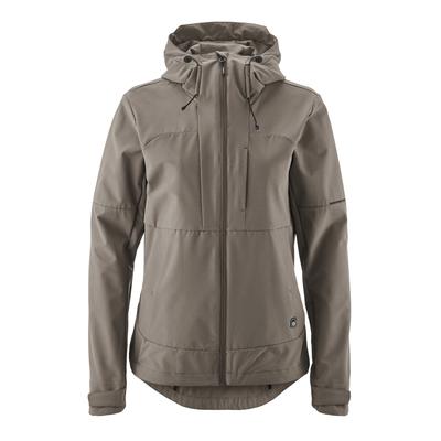 Fahrradjacke GONSO "Trail Jacket W", Damen, Gr. 40, grau (terragrau), 90% Polyester, 10% Elasthan, Rundhals, Jacken Fahrradjacke, robuste Damen Radjacke, windabweisende Funktionsjacke, Slim Fit