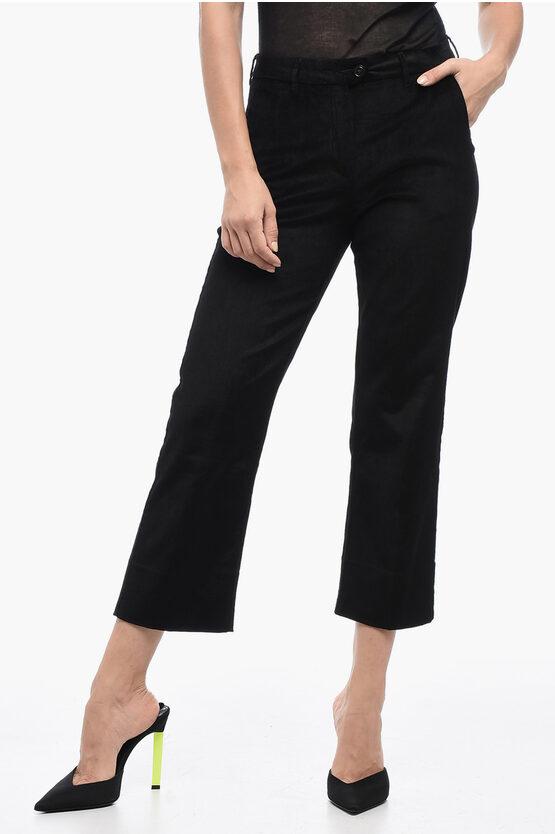 Kurze Cordhose in Schwarz