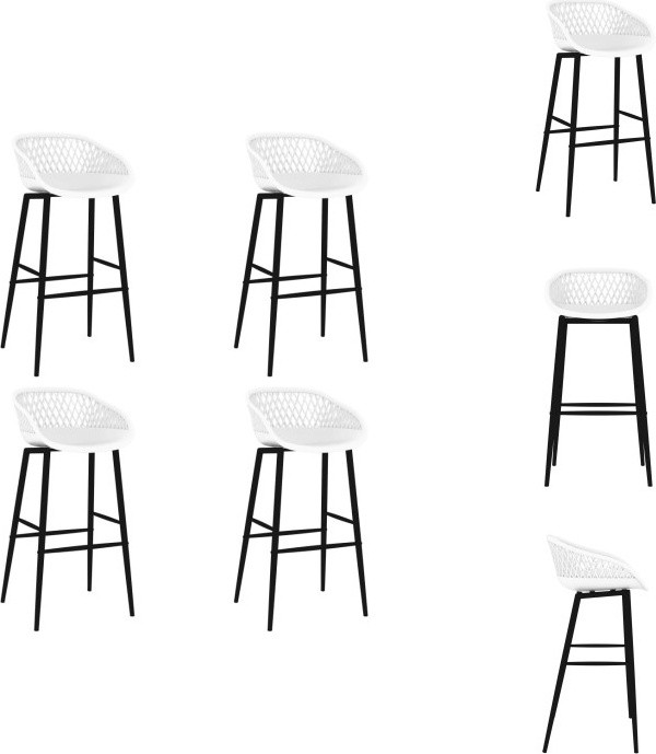 vidaXL Set van 4 Barkrukken - Wit