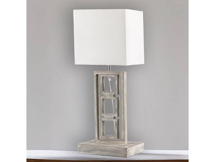 Lampe de table Kisar 75cm Blanc/Beige Coton E27