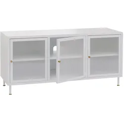 Décoshop26 - Industriell gestalteter TV-Ständer mit 6 Fächern 58 x 120 x 40 cm matte Oberfläche in Weißmetall 04_0008867 04_0008867