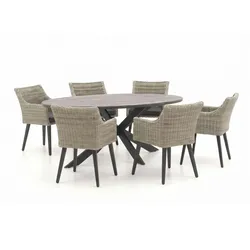Manifesto Matese/Fidenza oval 220 cm Gartenmöbel-Set 7-teilig