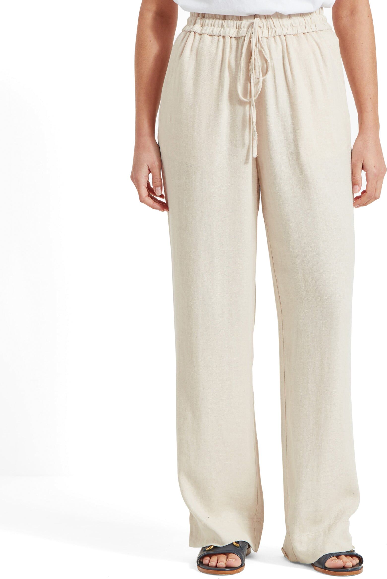 Schöffel Country Daphne Linen Trousers - Light Brown - Size UK10 - Women