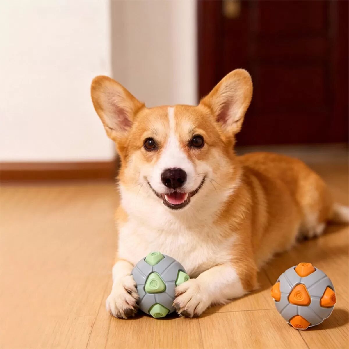 INF TPR Quietschball für Hunde: Interaktives Kauspielzeug für kleine bis mittelgroße Hunde Orange