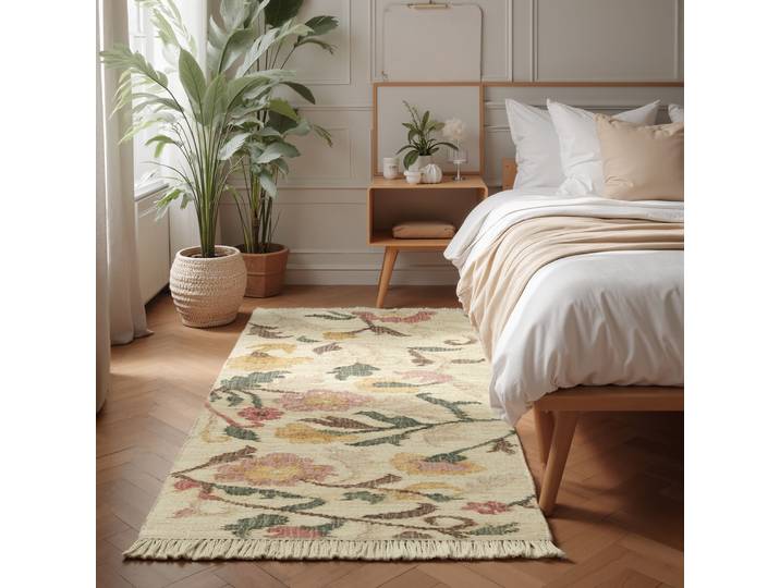 Teppich ELLE DECORATION Kelim Violette , beige (creme multifarben), B:80cm H:3mm L:200cm, Baumwolle, Jute, Teppiche, Teppich, Jute, Baumwolle, Natur, Handgewebt, Kelim, orientalisch, Boho