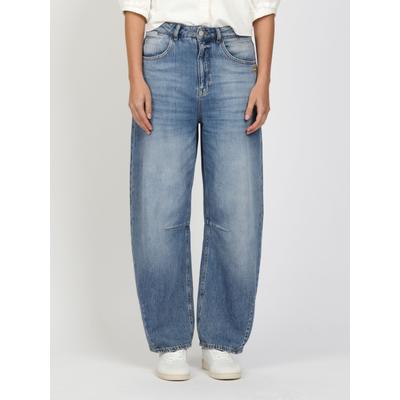 Tapered-fit-Jeans GANG "94SARINA", Damen, Gr. 30, Normalgrößen, blau (authentic waterlines), 100% Baumwolle, unifarben, gerade, unten schmal lang, Jeans, im 5-Pocket-Style